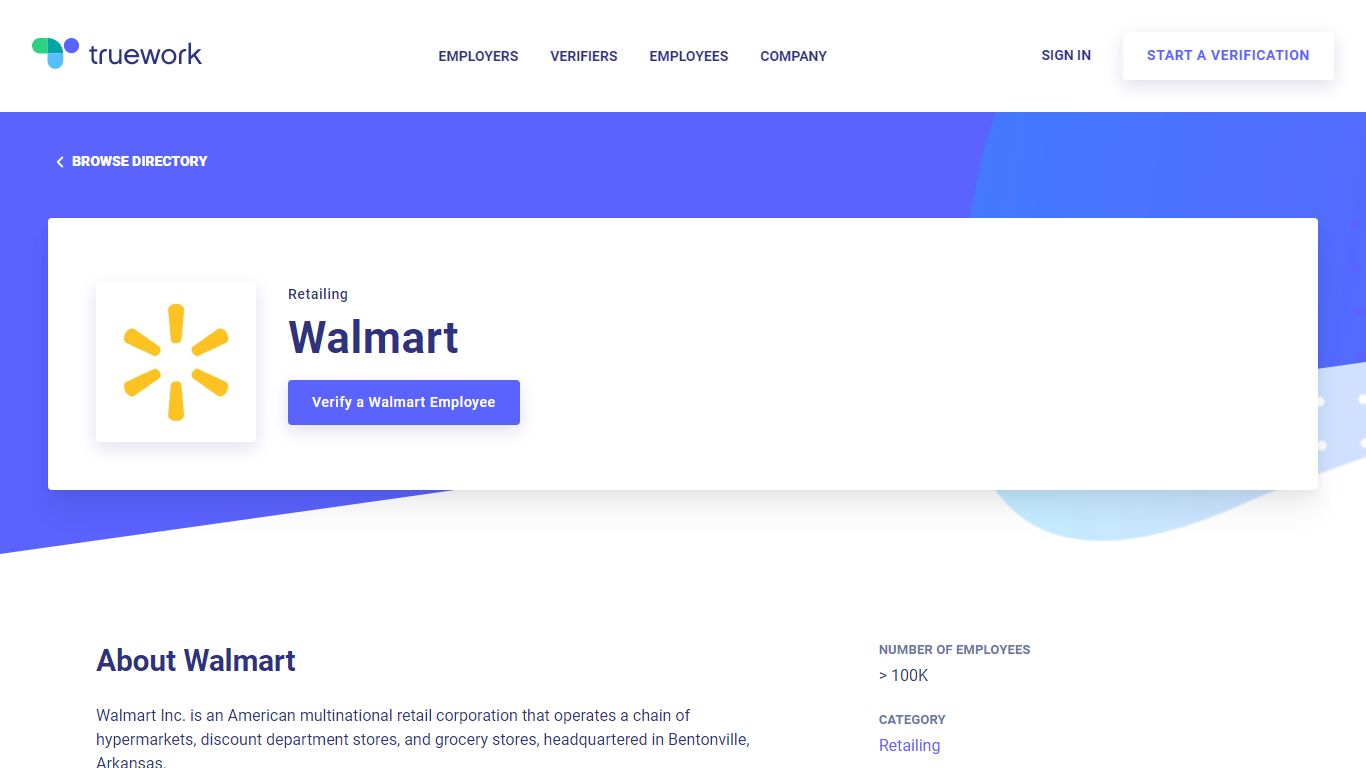 Employment Verification for Walmart | Truework