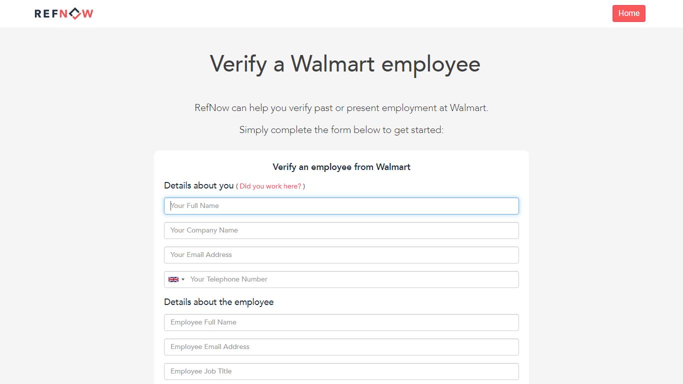 Walmart Employment verification | RefNow